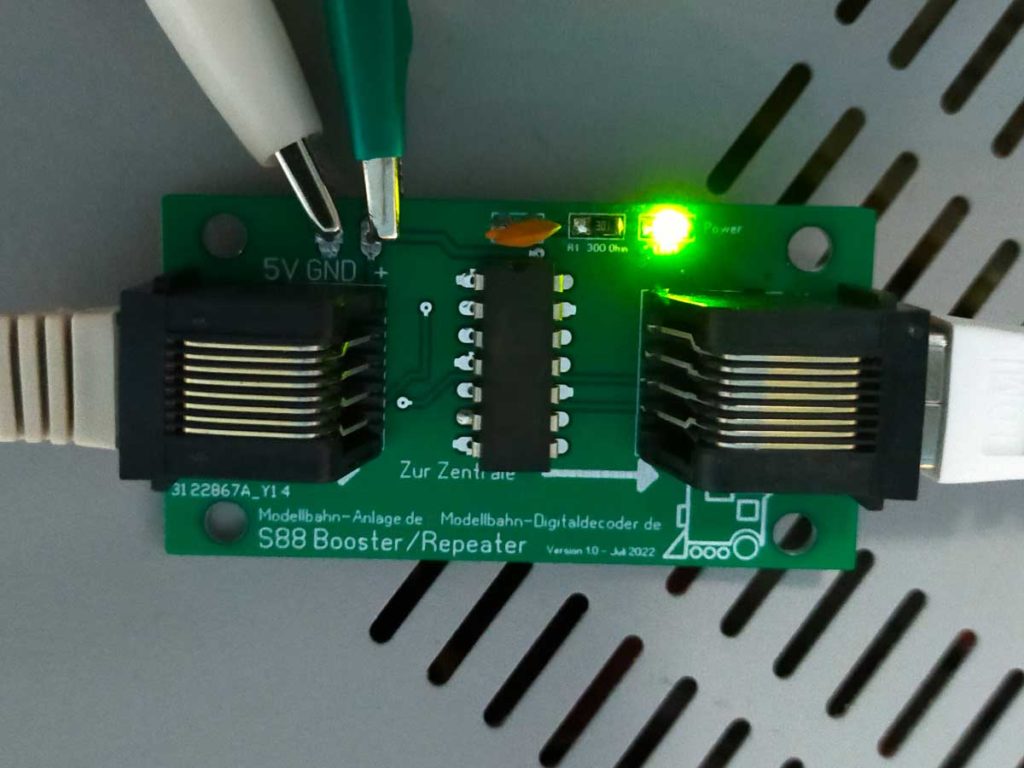 S88-Booster und Repeater mit Anschluss an 5 Volt